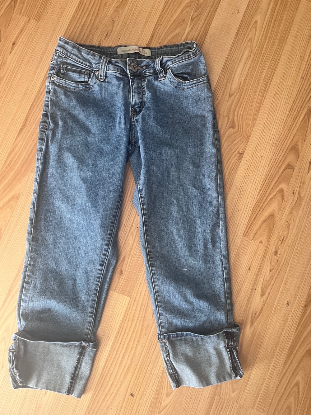 Christopher Blue Boyfriend Jeans with Rolled Cuffs